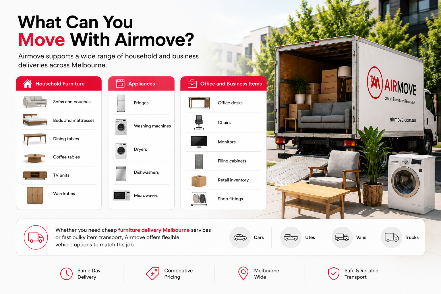 Fast furniture transport service across Melbourne suburbs