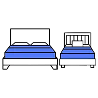 Bed and mattress delivery icon