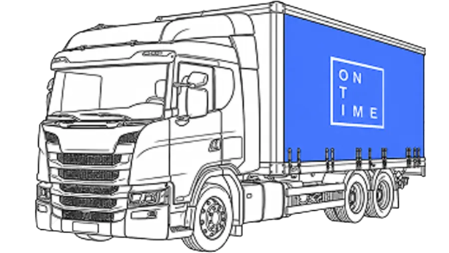 Curtainsider truck icon for full load delivery