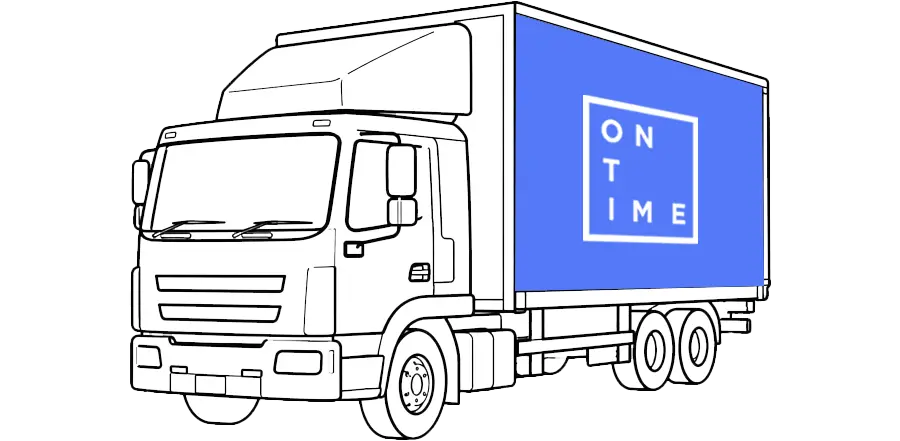 Box truck icon for multiple item delivery