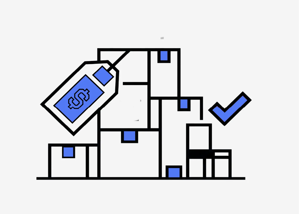 Packages with price tag icon for fixed pricing