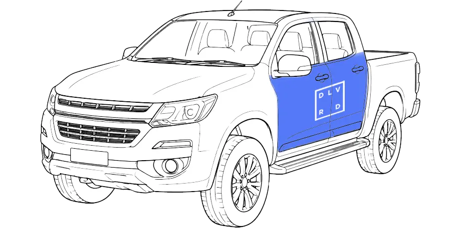 Pickup ute icon for small item delivery