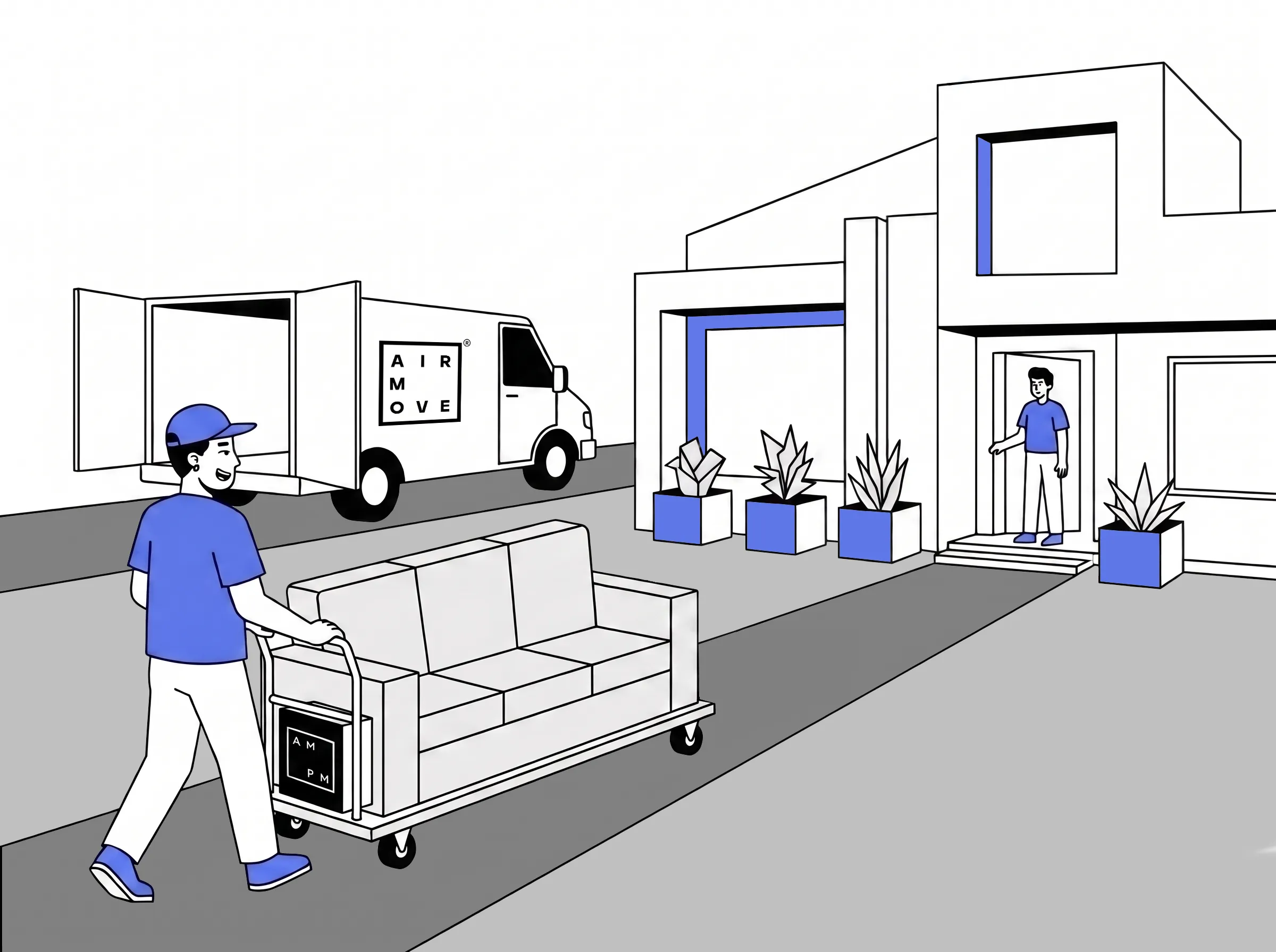 Delivery driver carrying furniture for furniture delivery across Perth